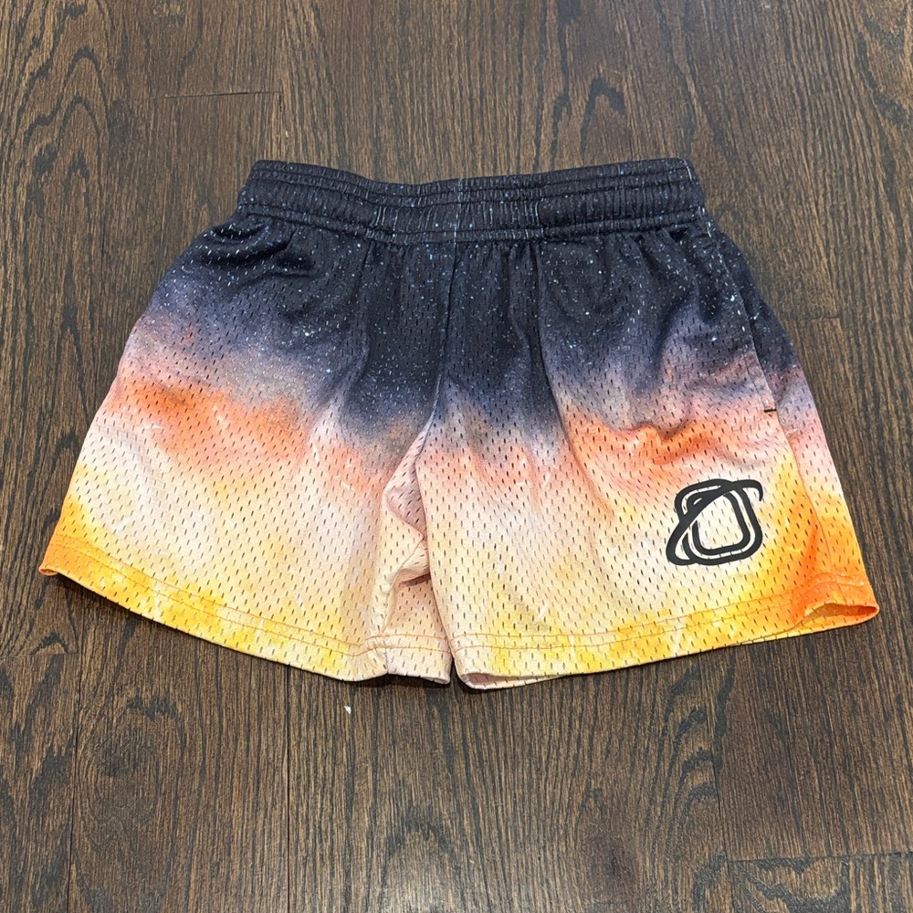 Overtime Boy’s Gradient Orange Black Athletic Shorts Size Small